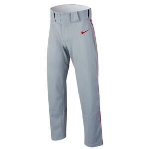 NIKE | Boys Small Vapor Select Baseball Pants BQ6443-056 Gray Red‎ Stripe